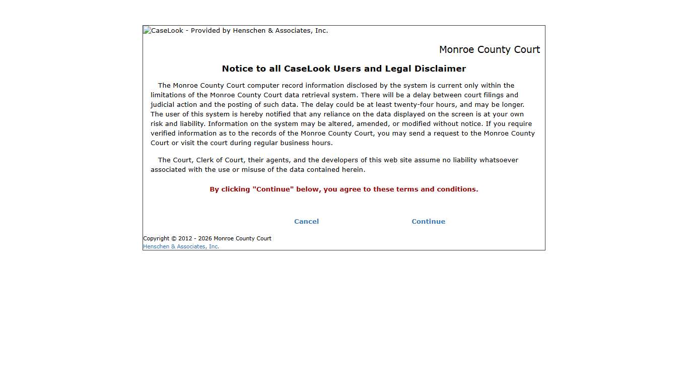 Monroe County Court - Record Search